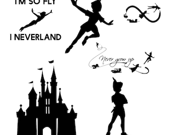 Peter Pan svg, Neverland svg, Sayings svg, Disney World svg, Disney svg, Svg For Cricut, Vector Cut Stencils, Svg Cut Vinyl Decal Monogram