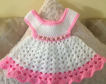 Pineapple Lace Crochet Baby Dress Pattern