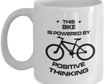 Mountain Biking Coffee Mug - "Sometimes I Wonder If My Bike Is Thinking About Me Too" - 11oz Ceramic Mug For Cyclists