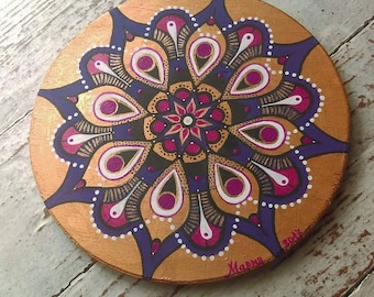 mandala wooden bord acrylic painting house gift wall decor