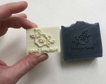 Soap Stamp - Natural Soap Stamp - Resin soap stamp for soap - 2 x 1.5 inches - decorative soap stamp - impression soap stamp