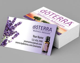 doTERRA business cards, doTERRA cards, doTERRA, Square corners or 1/8" or 1/4" rounded edges. Design 1