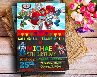 Rescue Bots Birthday, Rescue Bots Invitation, Rescue Bots Party, Rescue Bots Birthday Invitation, Rescue Bots Birthday Party, Rescue Bots