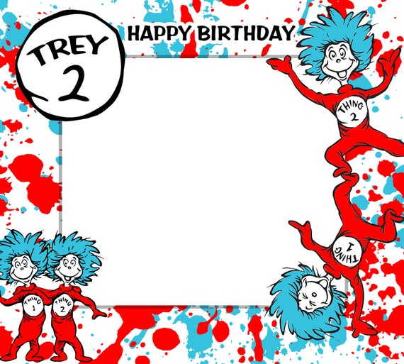 Thing 1 Birthday Frames Thing 1 Thing 2 Photo booth Frame