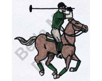 Sports Polo Player - Machine Embroidery Design, Horse Embroidery