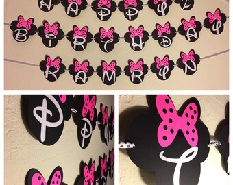 Minnie Mouse Banner (Minnie Mouse Garland, Minnie Mouse decorations)