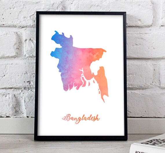 Bangladesh print Bangladesh poster Watercolor Bangladesh art