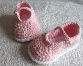 Handmade Baby Crochet Mary jane booties