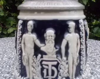 Old German beer Stein athlete, jug - form #2759