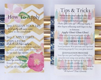 LipSense How To Apply/Tips and Tricks Double Sided Cards
