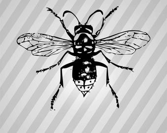 Bee Hornet Silhouette - Svg Dxf Eps Silhouette Rld RDWorks Pdf Png AI Files Digital Cut Vector File Svg File Cricut Laser Cut