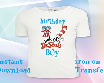 Dr Suess t-shirt, iron on transfer, Dr Suess tshirt, Dr Suess party, Dr Suess birthday- Printable