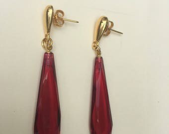 Art deco 1930's style faceted glass bead earrings