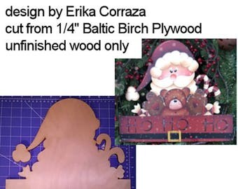 Ho Ho Ho wood cutout - design by Erika Corraza