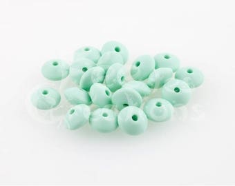 10 pearls flat 12mm watery green silicone pacifier, rattle etc.