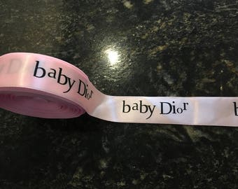 Set of 2 meters Baby Dior 25 mm satin ribbon