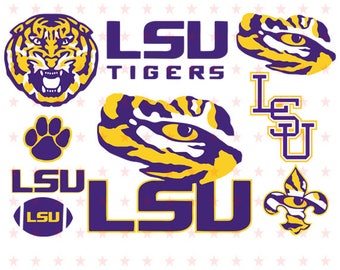 LSU svg, Lsu Tigers svg, LSU Tigers University Louisiana Logo, Clipart Decal, LSU svg File Cut, Lsu Tigers Vector, Lsu File Eps Dxf Pdf Png
