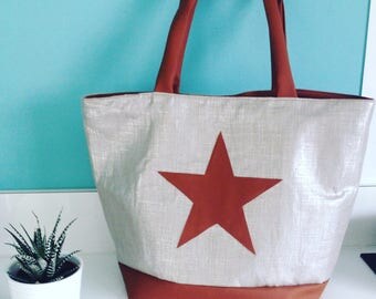 Large tote bag "Star" color camel