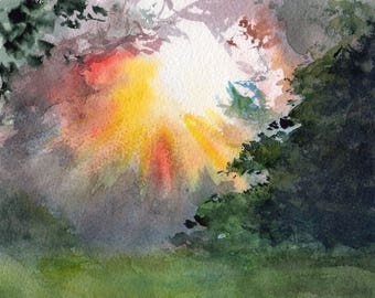 In the clearing - watercolor