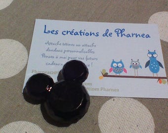 Perle en forme de tête de mickey minnie noir noire souris acrylique