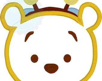 Winnie the Pooh Bee Tsum Tsum Inspired machine embroidery applique design Instant Download