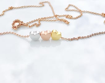 Dainty initial heart initial flower girl necklace;best friend initial necklace;for her heart charm necklace