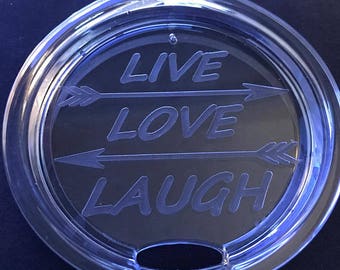 Live love laugh arrows yeti cup lid 30oz tumblers accessories