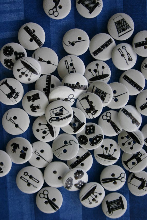 Sewing Notions Buttons Round Scrapbooking Sewing Card