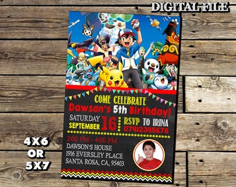 Pokemon Invitation,Pokemon Birthday Invitation,Pokemon,Birthday Invitation,Photo Invitation,Pokemon Birthday,Pokemon Party,Pokemon Invite