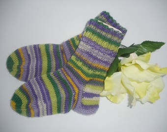 Children's socks 24-25 size size handmade of woolsocks hand knitted colorful socks winter warm childrensocks