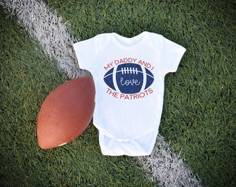 New England Patriots Onesie, Football Onesie, Sports Team Onesie, Baby Clothes, Game Day Onesie, New England Patriots, Football With Daddy