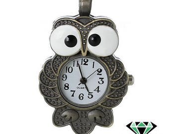 Bronze OWL pocket watch dial