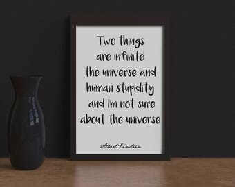 Poster Quote, Literary Quote, Art Print, Quote, Minimalist Quotation Print - Albert Einstein