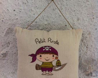 Door sign. Pillow Interior. Pattern: Little pirate