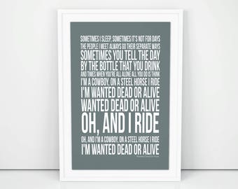 wanted dead or alive lyrics