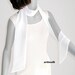 Sheer White Belt, Skinny Silk Scarf, Narrow Sash Tie, Wedding Bridal Sash, Artisan Handmade, Bridal Formal Sash, White Cummerbund, Artinsilk