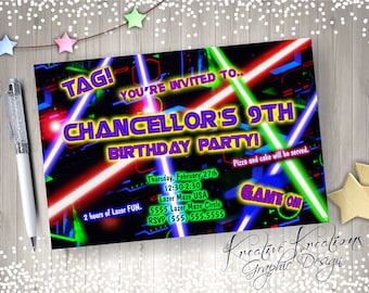 Laser Tag Birthday Invitation / laser tag themed party /Digital Design / Printable