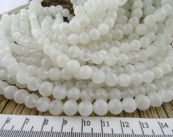 8mm Moonstone Beads, Rainbow Moonstone Gemstone Beads, White Moonstone Beads, Natural Moonstone, 7.8mm - 8.3mm Moon Stone, RB801