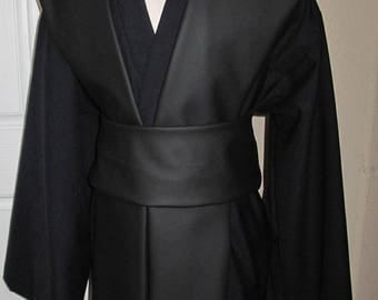 Black pleather tabards and sash in several sizes