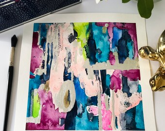 Blue Watercolor Abstract Original Watercolor Painting-Modern Wall Art-Wall Decor-Blue Abstract-Abstract Painting