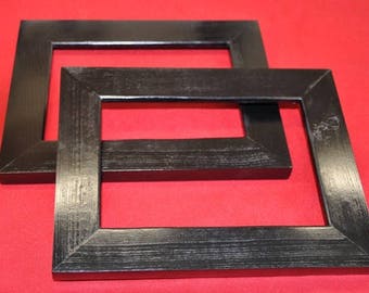 Pair of Black 8x10 Picture Frames with Glass, Backing and Mounting Hardware