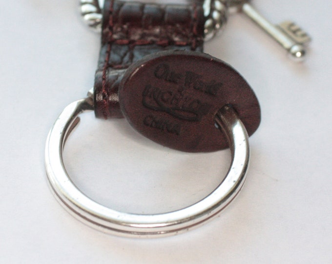 Brighton Key Ring Key Chain Key Fob Four Dangles Heart Key Padlock Oval