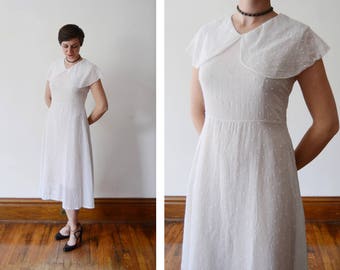 1930s Sheer Swiss Dot Dress - S