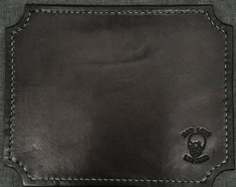 Vintage Black Leather Mouse Pad