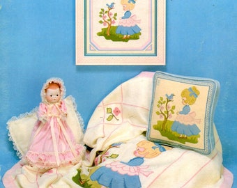 Age of Innocence Girl Boy Bluebird Swing Sharing Umbrella Sitting Bench with Flowers Counted Cross Stitch Embroidery Craft Pattern Leaflet 3