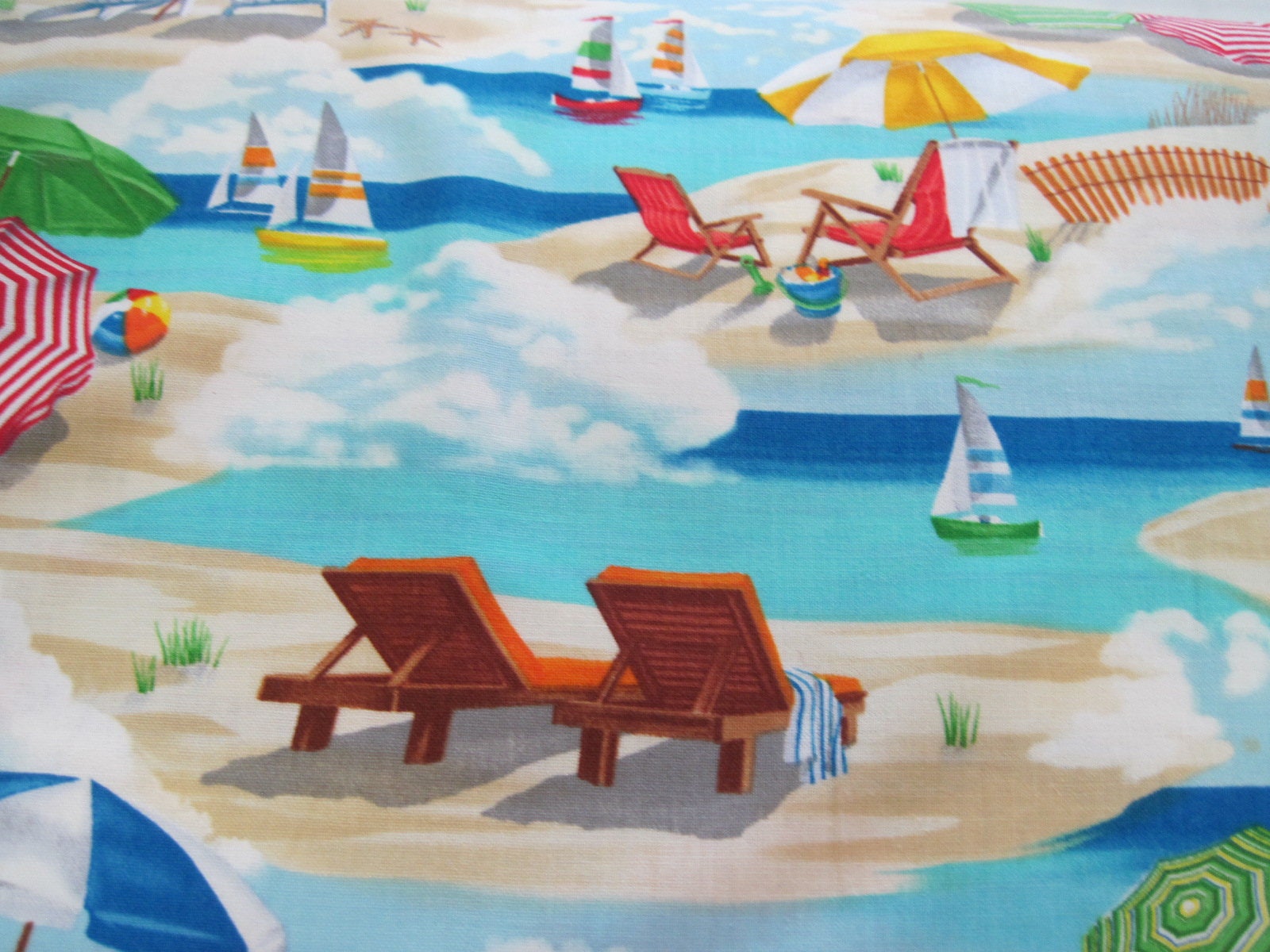 Beach Placemats Reversible Set of 4 or 6 Seaside Placemats