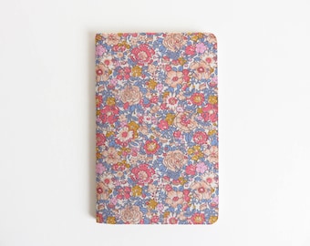 Liberty Lawn 'Amelie D' Fabric Cover Moleskine Cahier Pocket Notebook