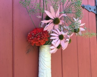 Ceramic wall vase, wall pocket, hanging pottery vase, handmade wall vase