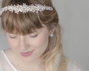 Pearl headband, Pearl Bridal hair vine, Pearl wedding headband, Bridal headband, Bridal halo, Pearl hair vine, Bridal hair accessories