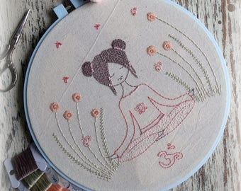 meditation embroidery pattern PDF